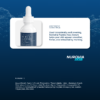 Infographic for Nurovia Skin Retinol and Peptide Face Serum featuring the product bottle inside a white text box, set against a dark blue background with water droplets. Text outlines how the product helps your skin appear smoother, firmer, and refreshed by morning. Ingredients include the following: Aqua (Water), Caprylic/Capric Triglyceride, Phospholipids, retinol, Aluminum Starch Octenylsuccinate, 1,2 Hexanediol, Butylene Glycol, Propanediol, Hexapeptide-11, Ammonium Acryloyldimethyltaurate/Carboxyethyl Acrylate Crosspolymer, Sodium Polyacrylate, Bisabolol.